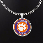 Clemson Tigers Mens Womens 24" Stainless Steel Chain Pendant Necklace D5