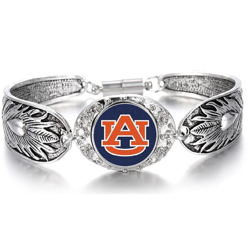Auburn Tigers Women'S Sterling Silver Bracelet Football Gift D3