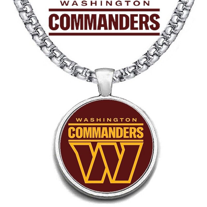 Large Washington Commanders Necklace Steel Chain Football Free Ship' D30