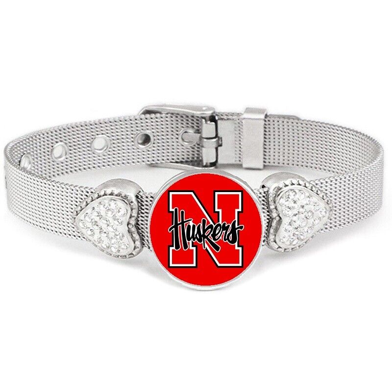 Special Nebraska Cornhuskers Womens Adjustable Silver Bracelet Jewelry Gift D26