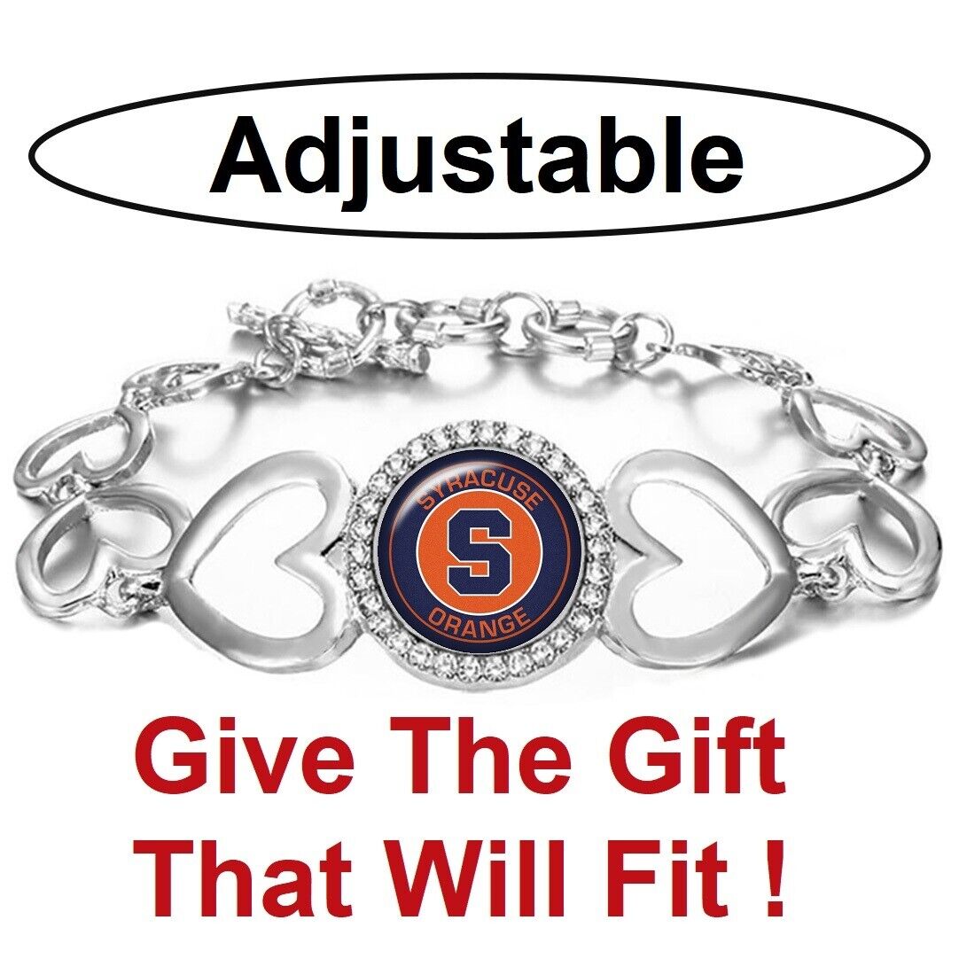 Syracuse University Orange Womens Silver Link Bracelet W Gift Pkg D27