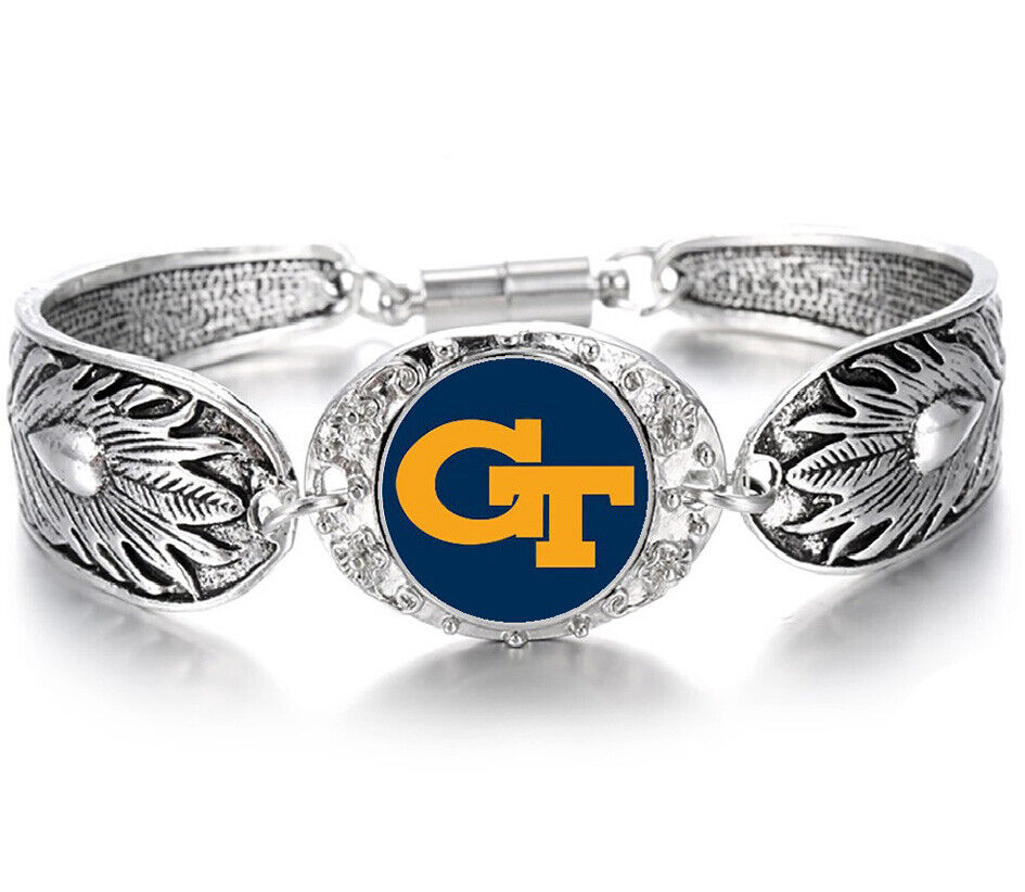 GT Georgia Tech Womens 925 Sterling Silver Necklace Bracelet Set College D3D18