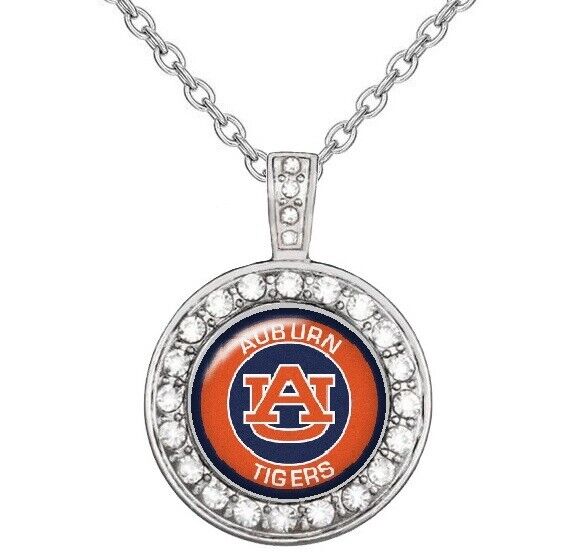 Auburn Tigers Womens 925 Sterling Silver Necklace College Football Gift D18