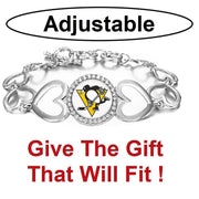 Pittsburgh Penguins Hockey Team Womens Silver Bracelet W Gift Pkg D27