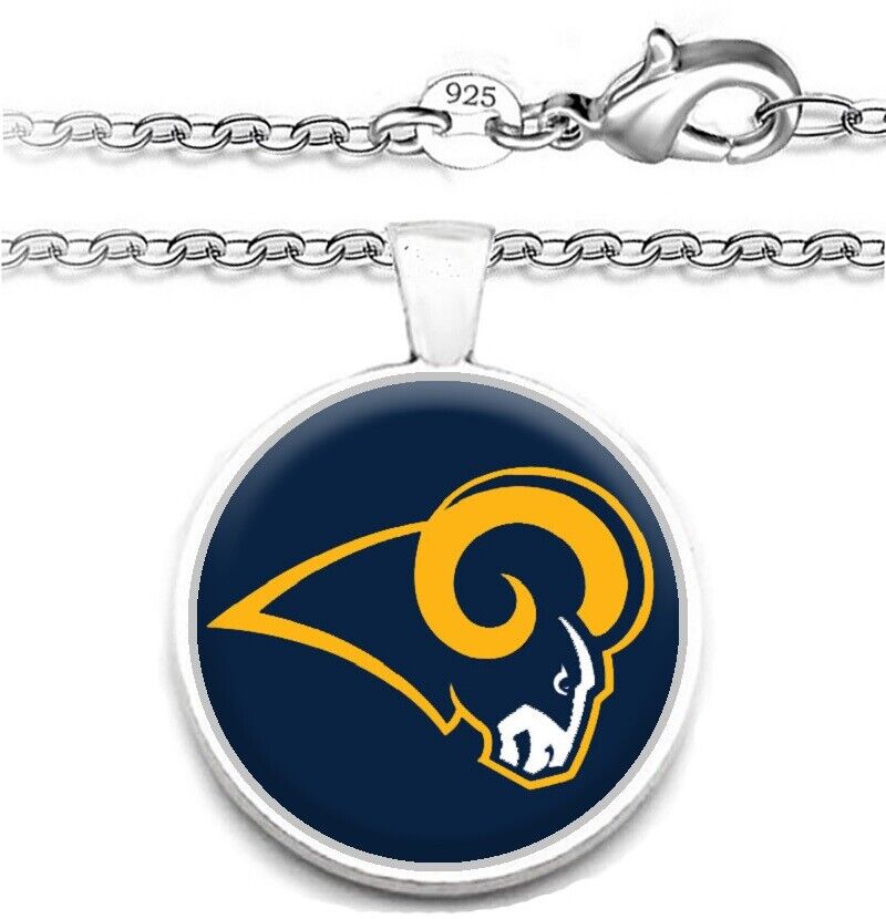 Los Angeles Rams Mens Womens 925 Silver Link Chain Necklace With Pendant A1