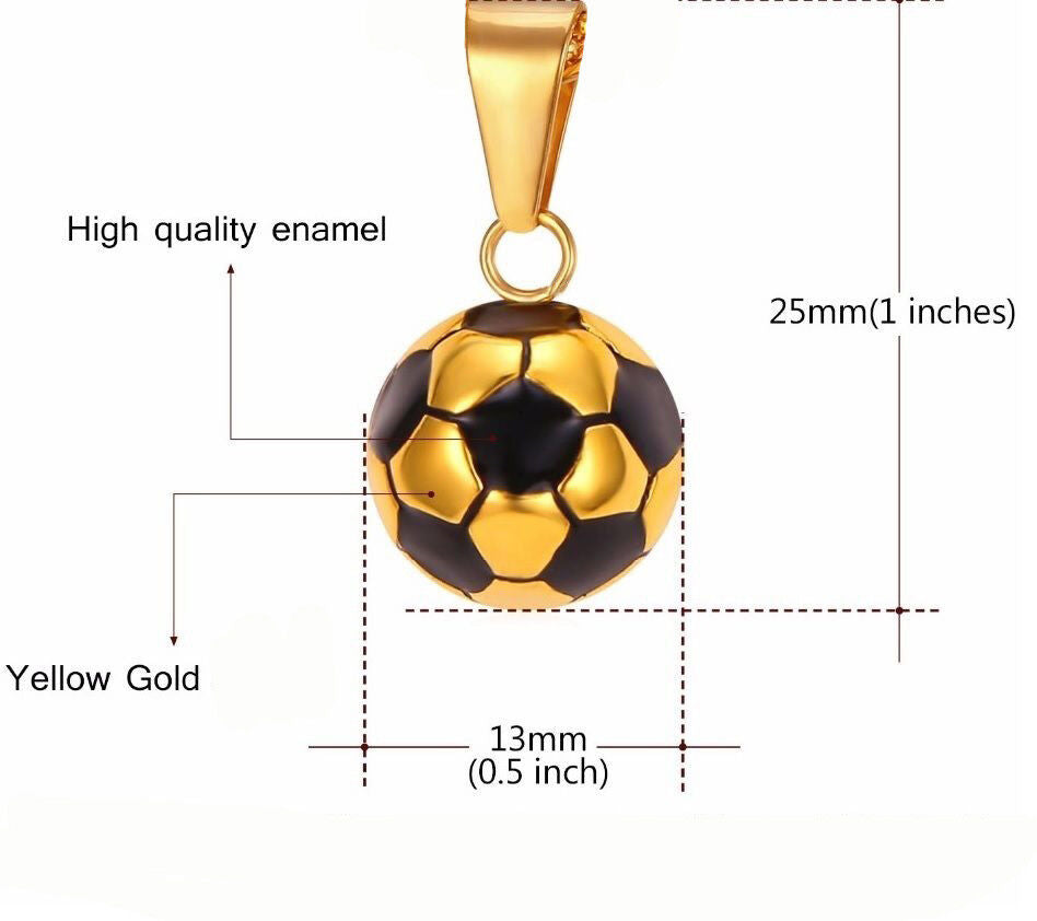 18k Gold Women's Soccer Ball 14mm Pendant Charm Only D212