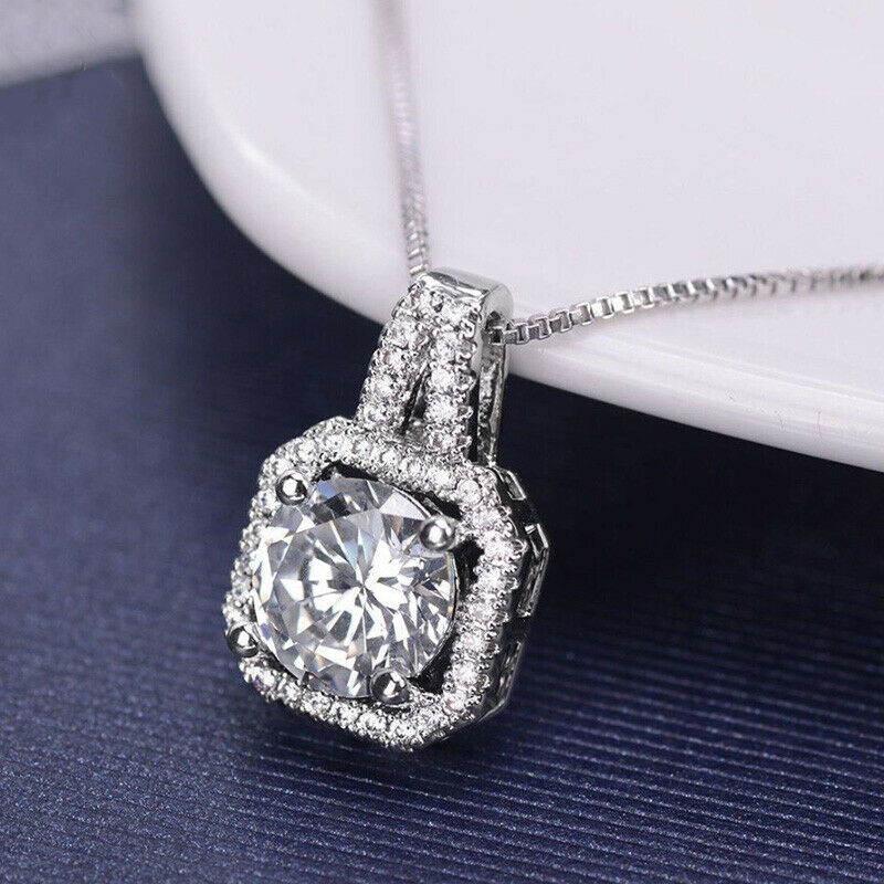 925 Sterling Silver Women's Figaro Box Link Chain 20" Necklace With Pendant