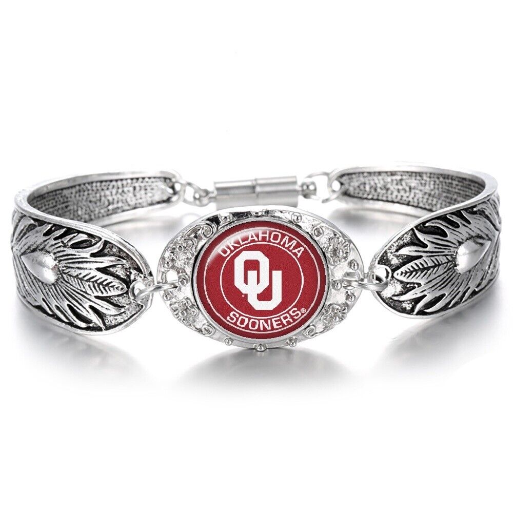 Oklahoma Sooners 925 Sterling Silver Necklace And Bracelet Set State D3D18