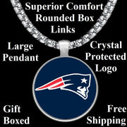 New England Patriots Mens Womens Stainless 20" Chain Link Pendant Necklace D30