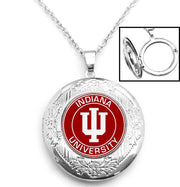 Indiana University Hoosiers Gift Sterling Silver Link Chain Necklace, Locket D16