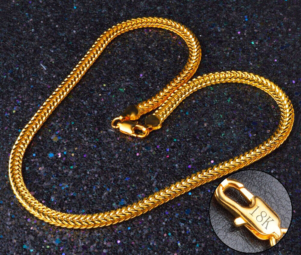 18k Yellow Gold Womens Italian Curb Link Chain Necklace w GiftPkg D544