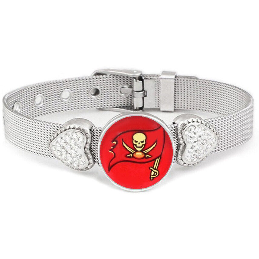Special Tampa Bay Buccaneers Women'S Silver Band Bracelet Jewelry Gift D26