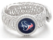 Houston Texans Football Sterling Silver Mens Womens Wrap Bracelet + Giftpkg D11