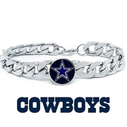 Dallas Cowboys Silver Mens Curb Link Chain Bracelet Football Gift D4