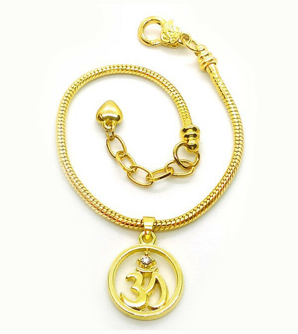 18k Yellow Gold Yoga Bracelet Snake Opulent Chain Style Yoga Crystal D203S