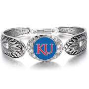 University Of Kansas Jayhawks Ku Womens Sterling Silver Bracelet College Gift D3