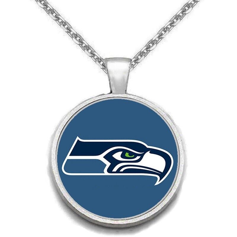 Seattle Seahawks Womens Mens 925 Silver Link Chain Necklace With Pendant A1