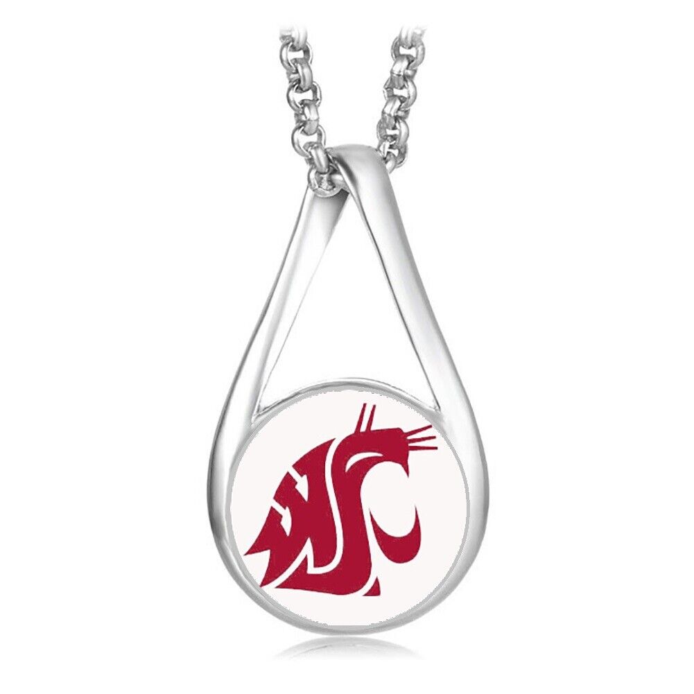 Washington State Cougars Womens Sterling Silver Necklace University Gift D28Wb