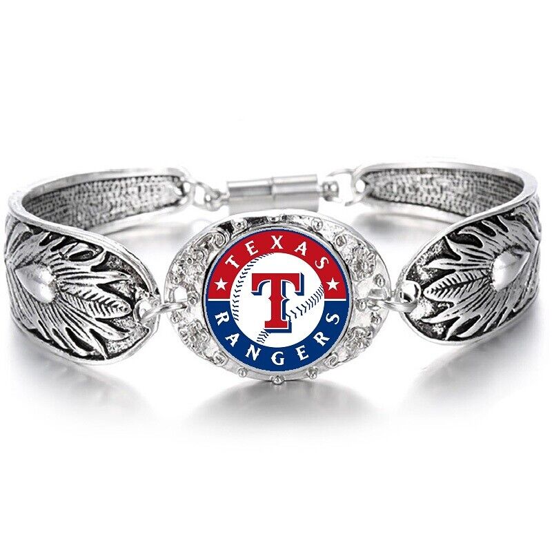 Texas Rangers Women'S Sterling Silver Bracelet Baseball W Gift Pkg D3