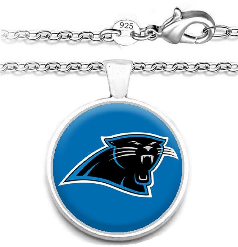 Carolina Panthers Mens Womens 925 Silver Link Chain Necklace With Pendant A1