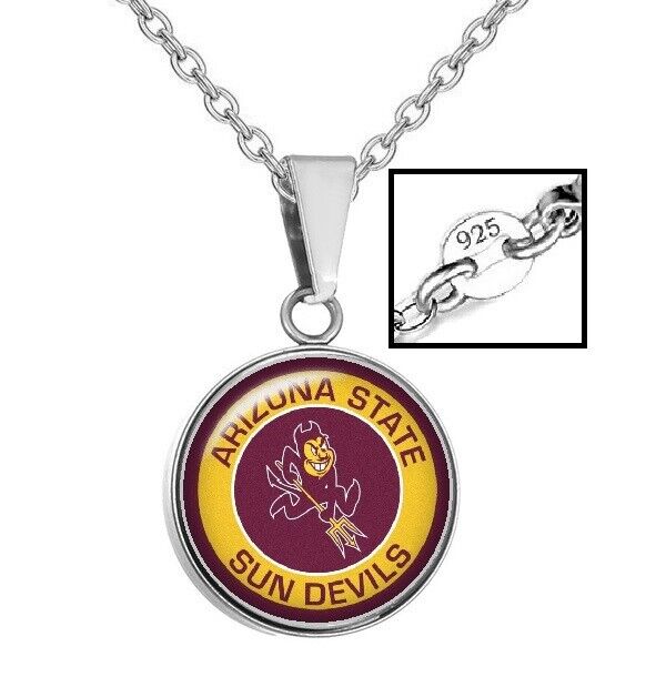 Arizona State Sun Devils Mens 925 Sterling Chain Necklace College Football A1
