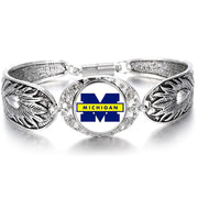 University Of Michigan Wolverines Special Women Sterling Silver Bracelet Gift D3