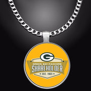 Spec. Green Bay Packers Shareholder Mens 24" Stainless Chain Pendant Necklace D5