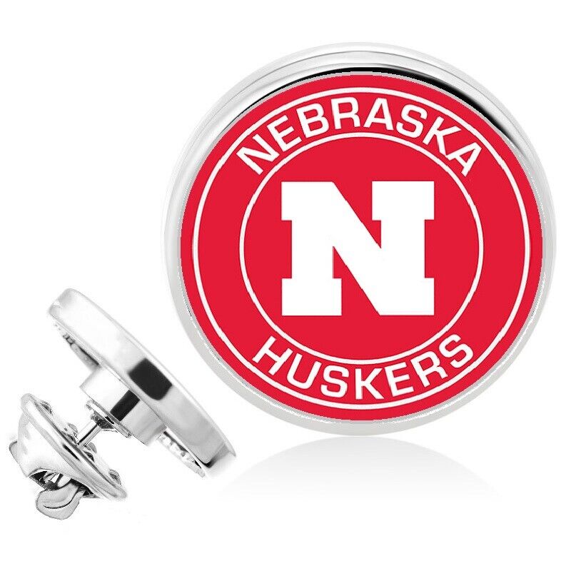 Nebraska Cornhuskers Silver Pin Lapel Broach Football Gift W Gift Pkg D23
