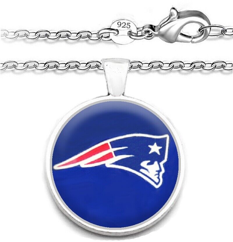 New England Patriots Mens Womens 925 Silver Link Chain Necklace With Pendant A1