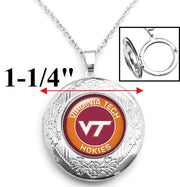 Virginia Tech Women Sterling Silver Link Chain Necklace And Locket Jewelry D16