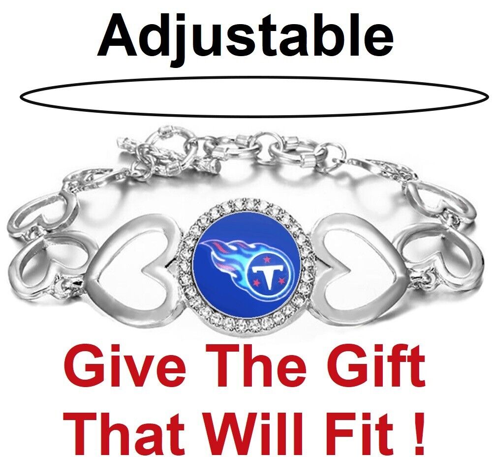 Tennessee Titans Womens Heart Link Adjust. Bracelet W Gift Pkg D27
