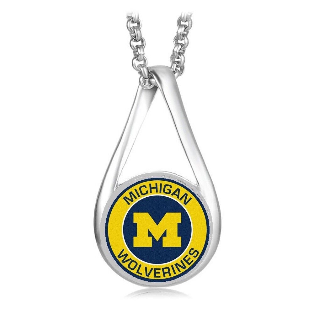 Michigan Wolverines Womens Sterling Silver Necklace University Of Gift D28R
