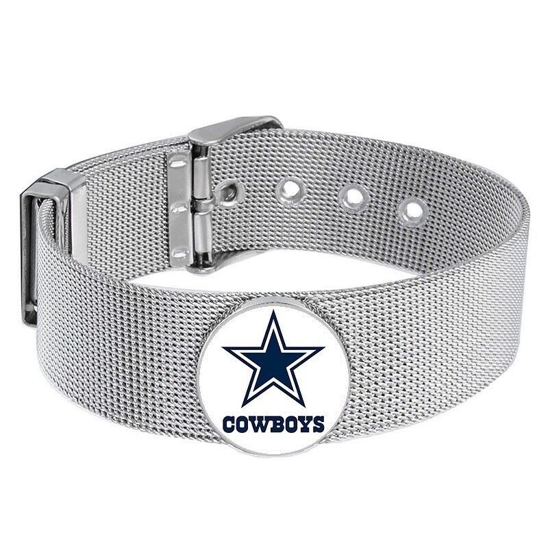 Special Dallas Cowboys Mens Large Stainless Steel Bracelet Adjusts To 8-1/4" D6