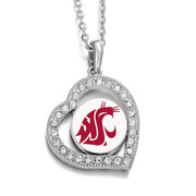 Washington State Cougars Women Sterling Silver Link Chain Necklace D19Wbg
