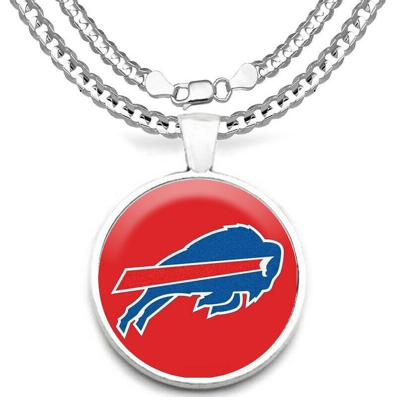 Buffalo Bills Mens Womens Stainless Steel Link Chain Necklace And Pend D9