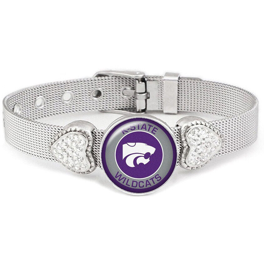 Kansas State University Wildcats Womens Adjust Silver Bracelet Jewelry Gift D26