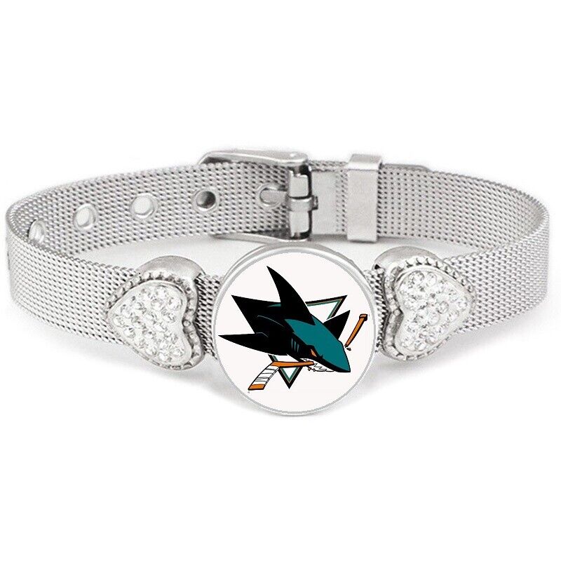 San Jose Sharks Womens Adjustable Silver Hearts Bracelet Jewelry Gift D26