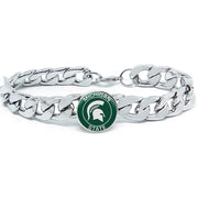 Michigan State Spartans Mens Link Chain Bracelet University College Gift D4