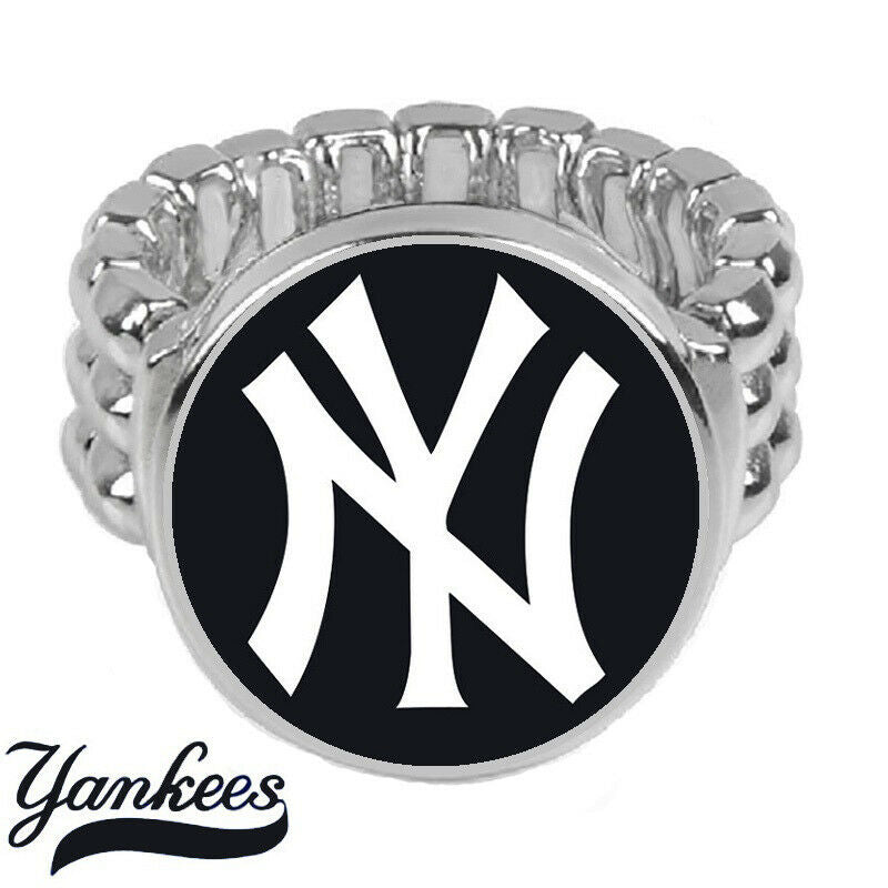 New York Yankees Mens Womens Adjustable Silver Ring W Gift Pkg D2