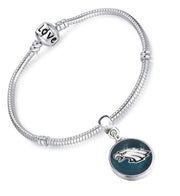 Philadelphia Eagles Womens Sterling Silver Snake Link Bracelet Football Gift D13
