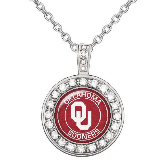 Oklahoma Sooners Womens 925 Sterling Silver Necklace College Football D18