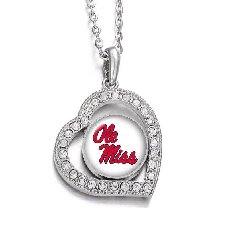 Ole Miss Rebels Womens Sterling Silver Link Chain Necklace With Pendant D19
