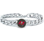 Tampa Bay Buccaneers Silver Mens Curb Link Chain Bracelet Football Gift D4