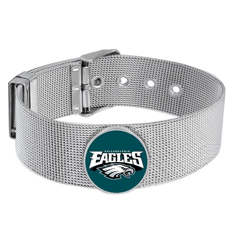 Philadelphia Eagles Mens Womens Silver Adjustable Bracelet W Gift Pkg D6