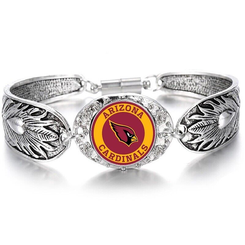 Arizona Cardinals Women'S Tibetian Silver Bracelet Football Gift W Gift Pkg D3