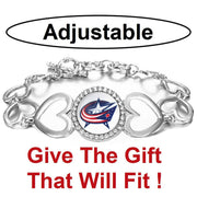 Columbus Blue Jackets Hockey Team Womens Silver Bracelet W Gift Pkg D27