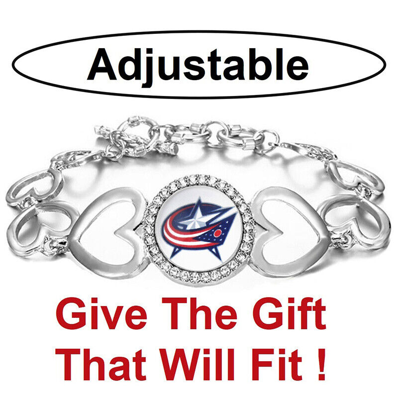 Columbus Blue Jackets Hockey Team Womens Silver Bracelet W Gift Pkg D27