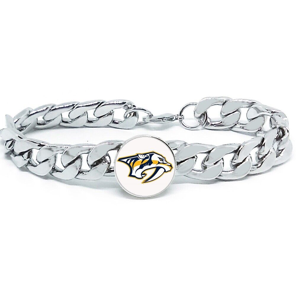 Nashville Predators Hockey Men'S Womens Stainless Steel Bracelet W Gift Pkg D4