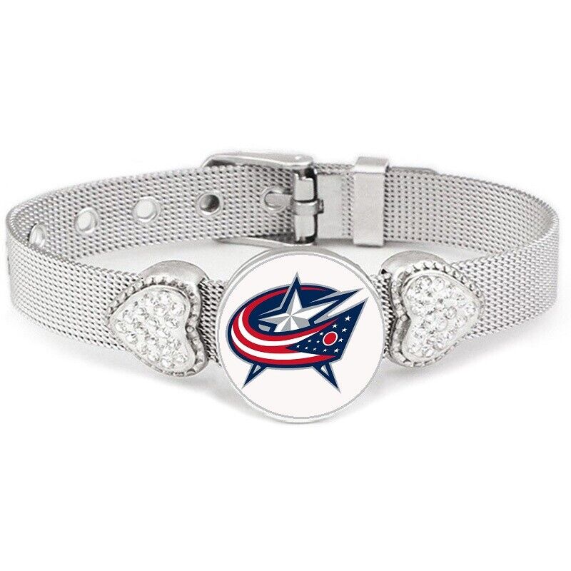 Columbus Blue Jackets Womens Adjustable Silver Bracelet Jewelry W Gift Pkg D26