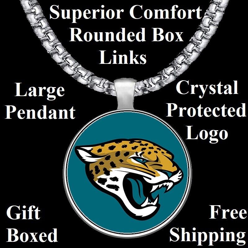 Jacksonville Jaguars Mens Womens Stainless 20" Chain Link Pendant Necklace D30